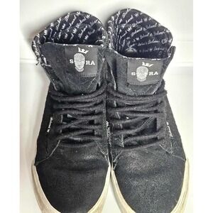 Supra x Badwood Belmont High Used Men's Size 6 Women's Size 7.5 Black Suede